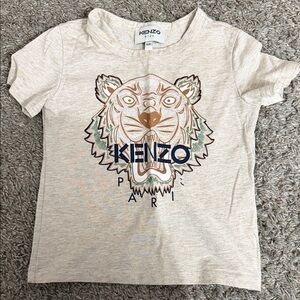 Kenzo Kids Light Beige Tiger Graphic Tee